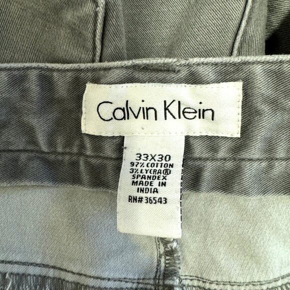Calvin Klein Pants Jeans Mens Size 33 x 30 Gray Distressed Straight Ankle - Picture 11 of 13